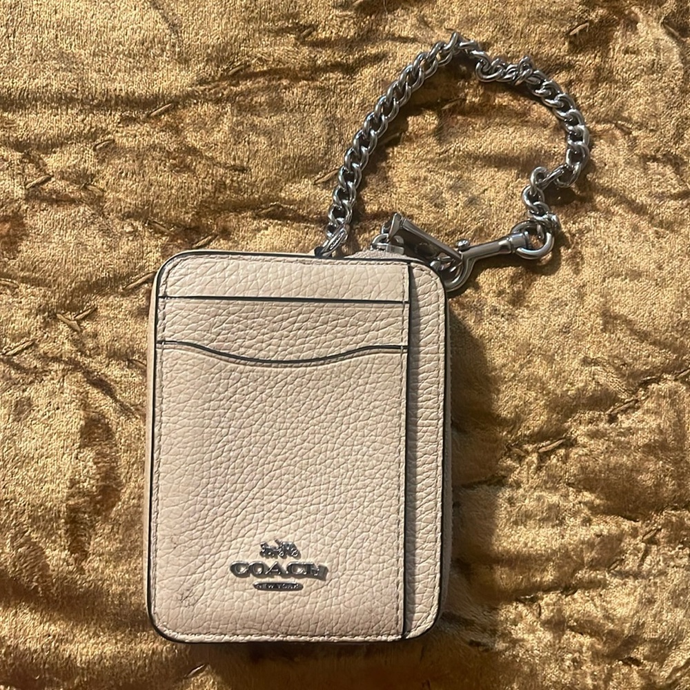 Coach zip wallet with zip chain